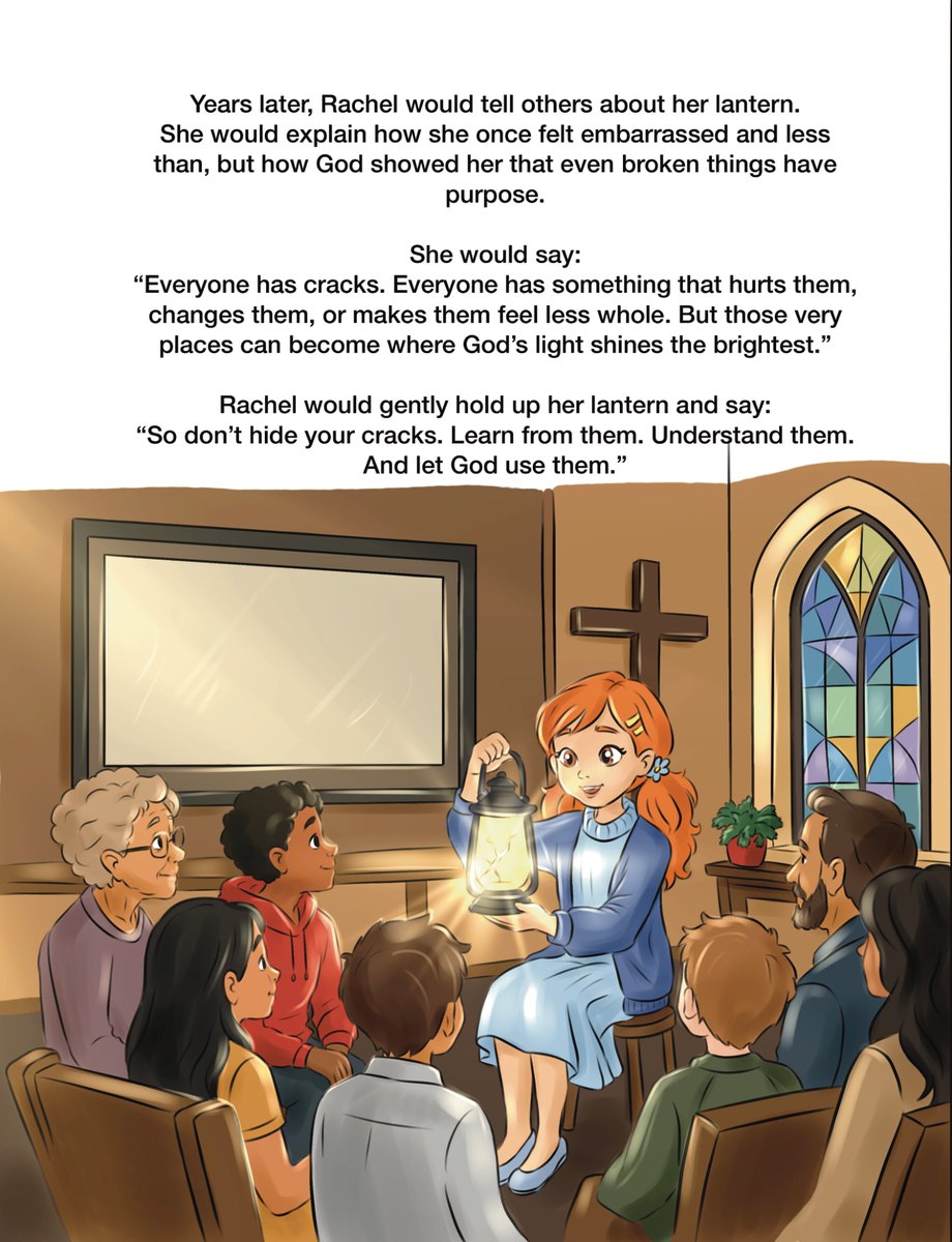 A girl telling her story to a gathered congregation