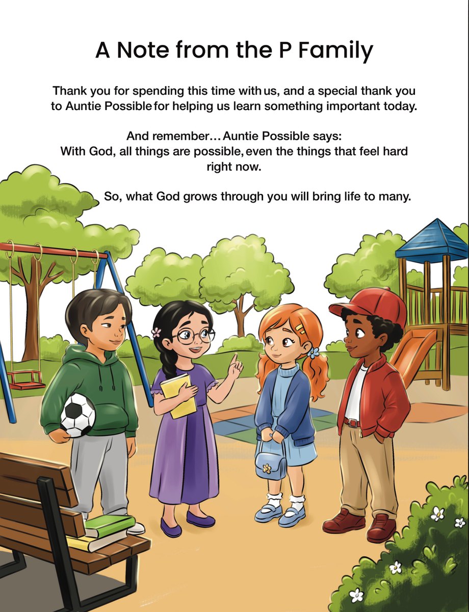 The four children together in the park